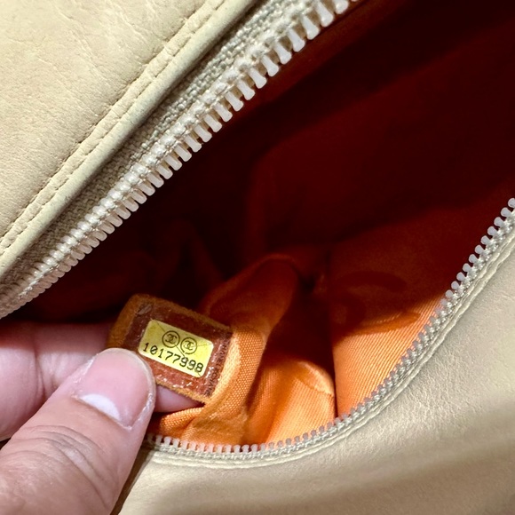 CHANEL ❤️🌟 CAMBON LIGNE MINI BOWLER BAG QUILTED CALF BEIGE LEATHER⭐️ - Picture 15 of 16